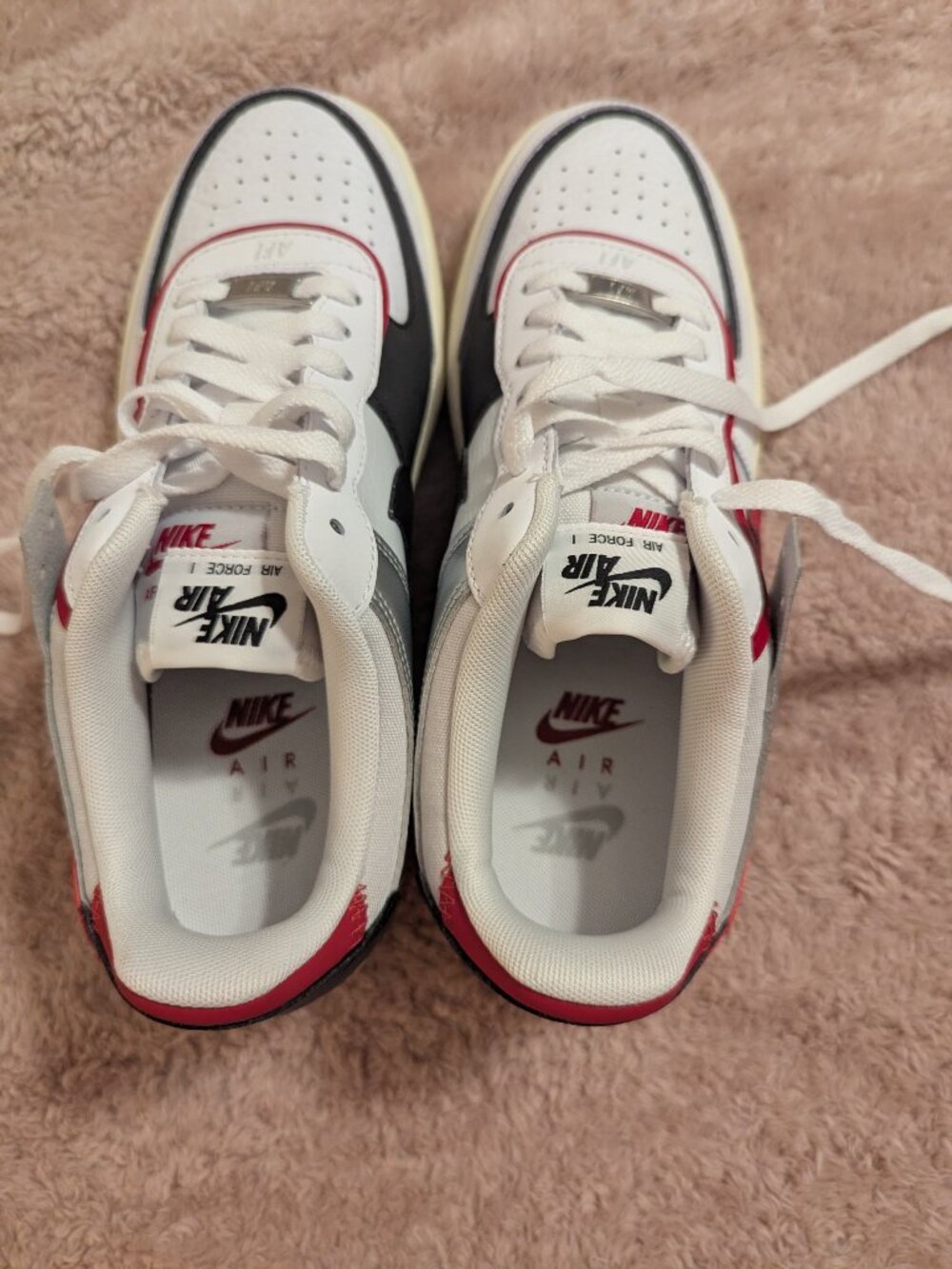 Nike Air Force 1 Shadow - White / Silver / Gym Red (Women's 8.5) - Picture 6 of 8